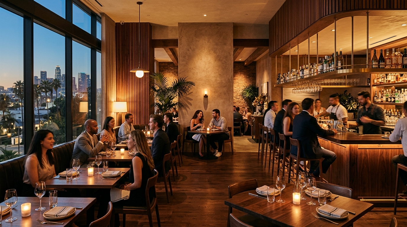 Interior of a new Los Angeles restaurant in fall 2026