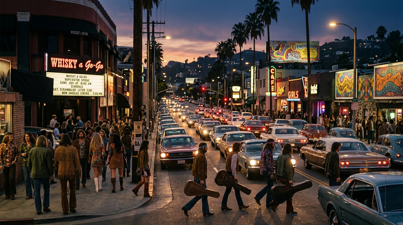 Historical reconstruction of Sunset Strip rock music culture during the 1960s