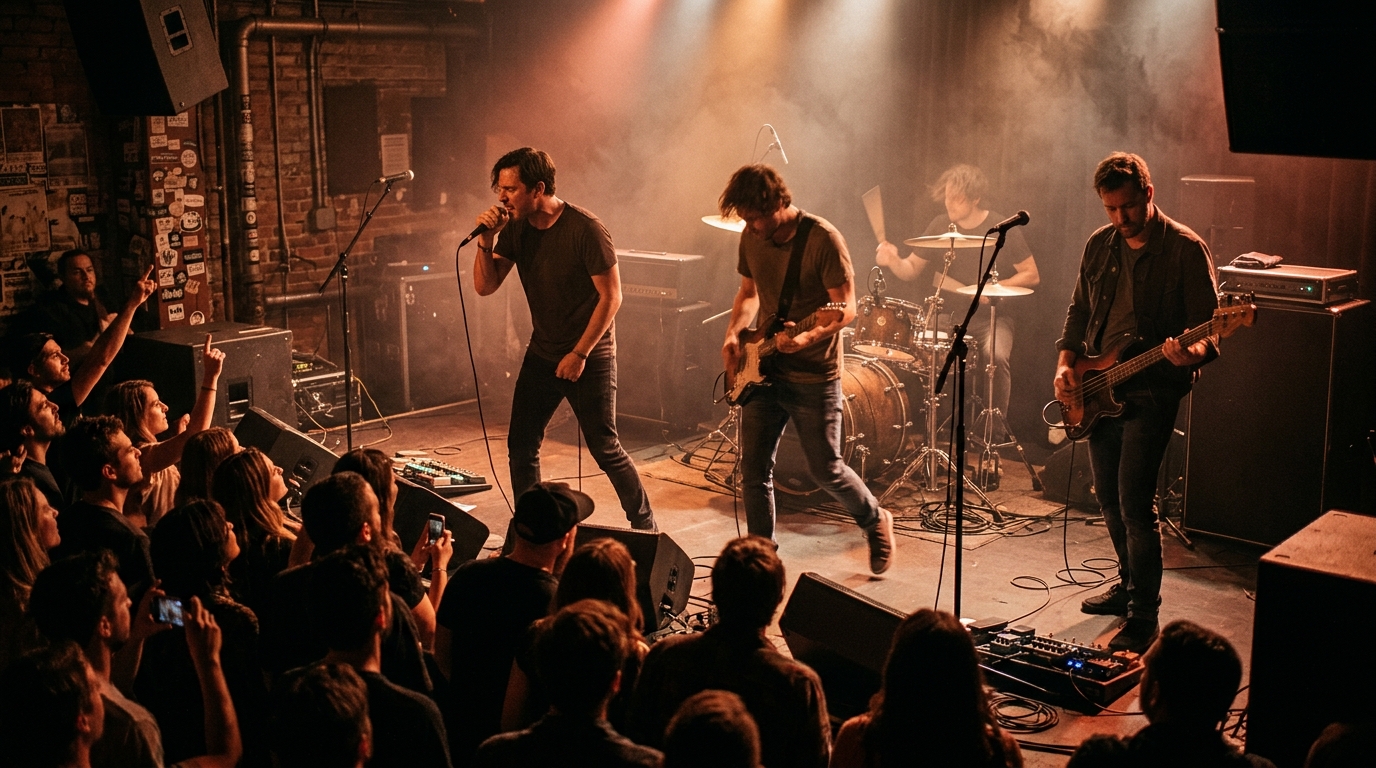 Modern live music performance reflecting the continuing legacy of Sunset Strip music venues