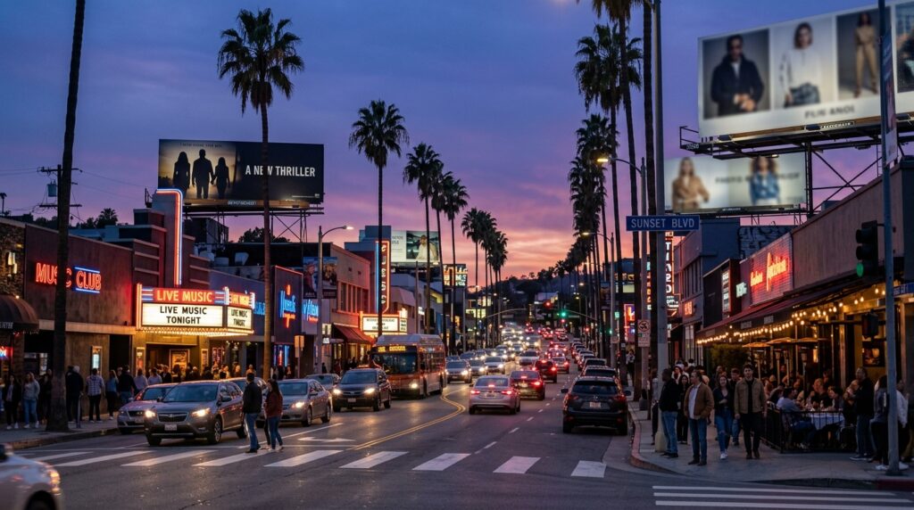 Sunset Strip music history in West Hollywood featuring iconic nightlife and music venues